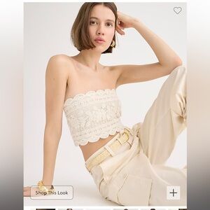 J CREW NTW Cropped crochet tube top
